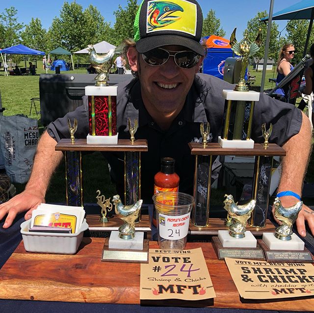 Finally! We won Best Overall and Most Original - third times a charm! Thank you Wingoff for hosting such a great event. The Shrimp & Chicks with Grits was a hit. Great job Scott and a big thanks to Pedro for his help!